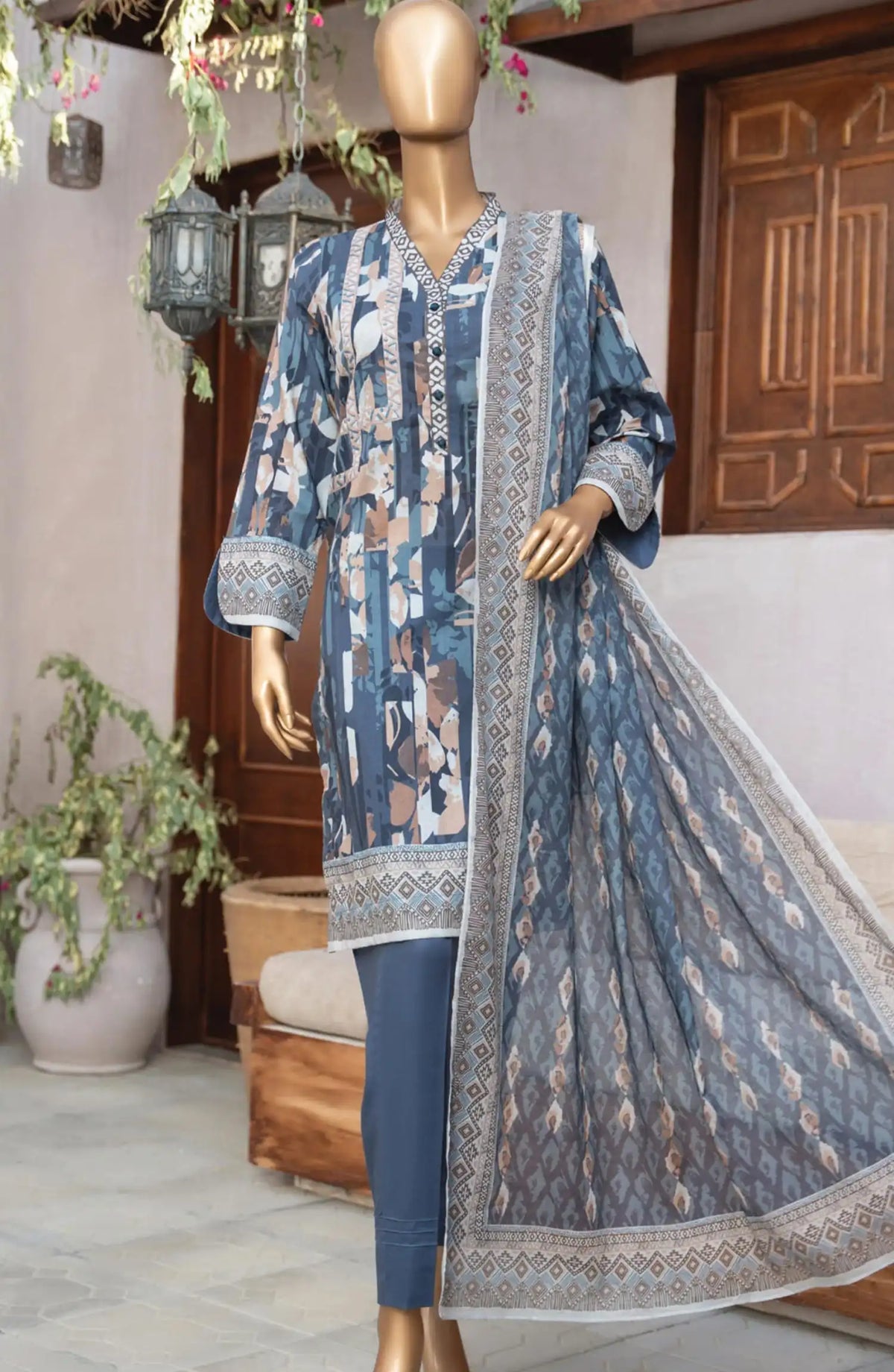 Safina Unstitched Cotton Cambric Collection - D 1225
