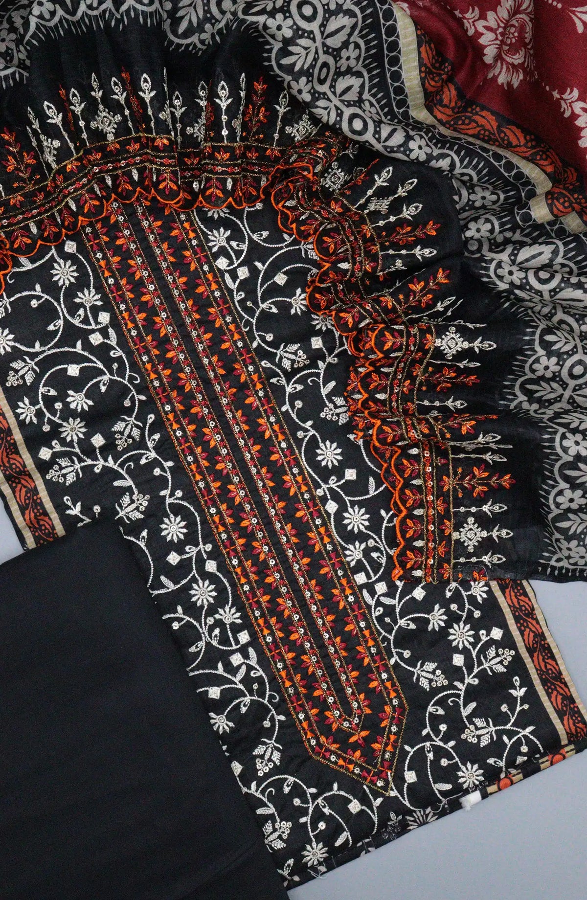 Bin Saeed Unstitch Printed and Embroidered Cotton Collection - D 12