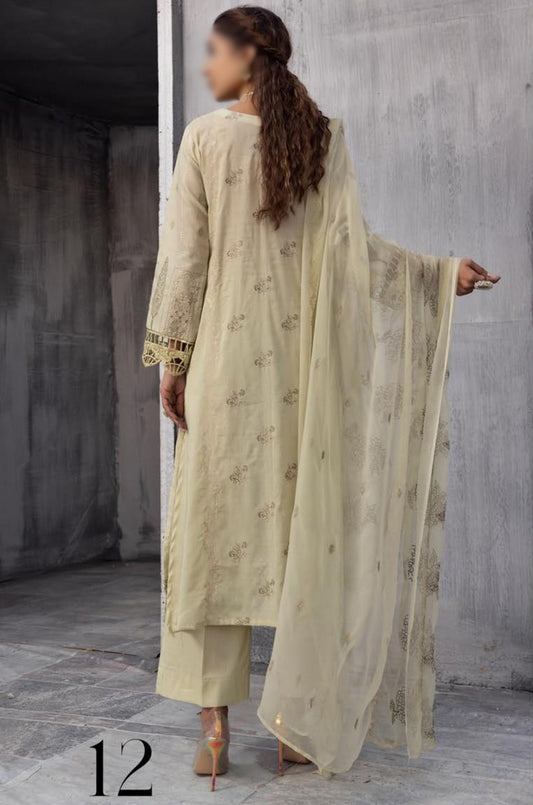 Design 12 Jaan-e-Tamanna Premium Embroidered Swiss Collection 2023