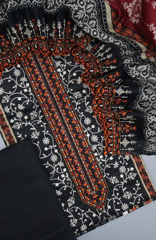 Bin Saeed Unstitch Printed and Embroidered Cotton Collection - D 12