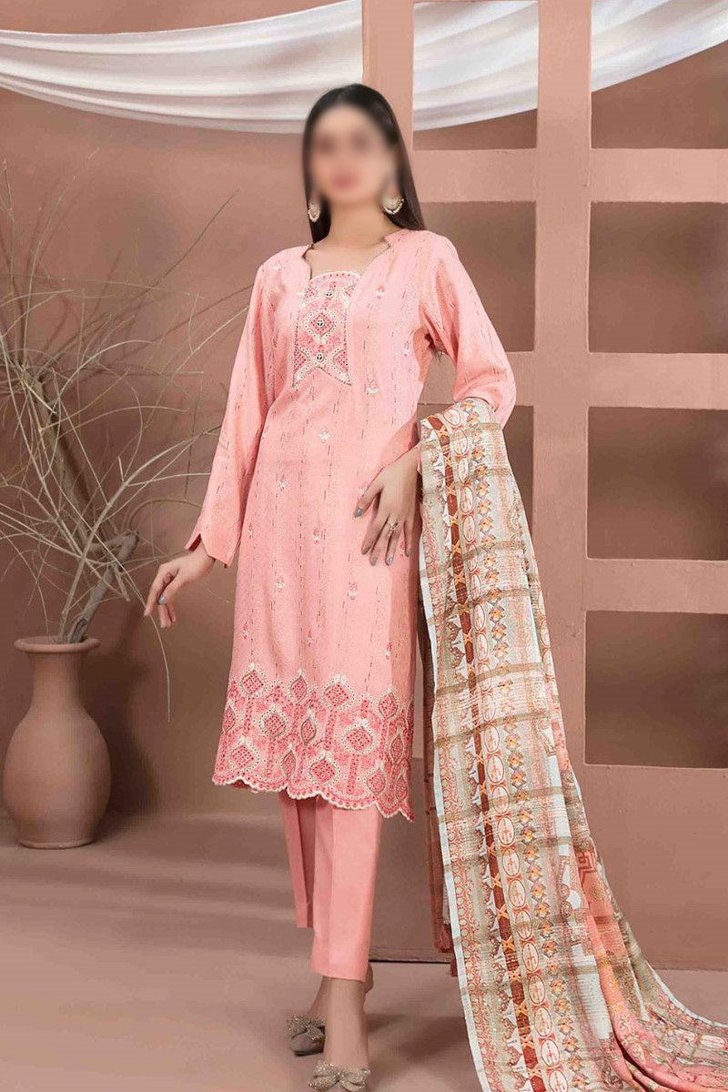 Nasmeh - Embroidered Fancy Leather Peach Collection - D 1331