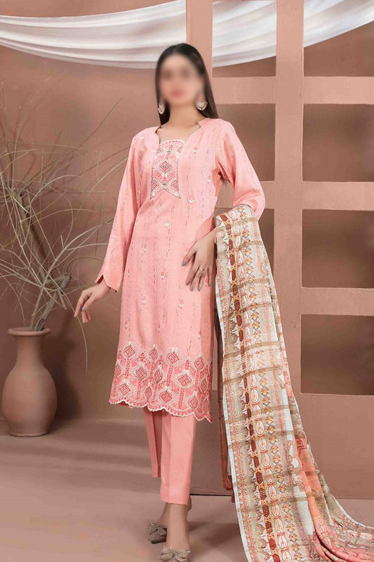 Nasmeh - Embroidered Fancy Leather Peach Collection - D 1331
