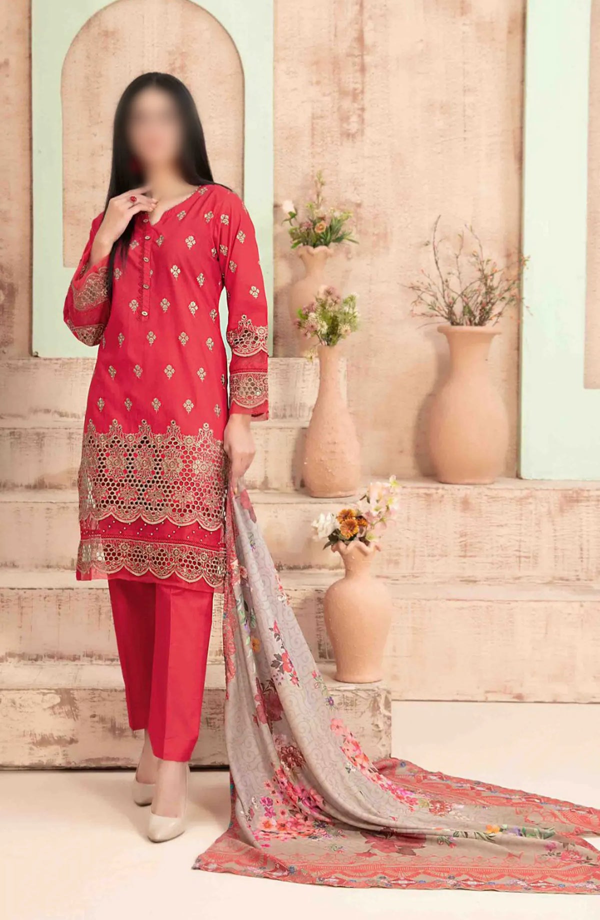 Ria - Stitched Schiffli Lawn Collection 2024 - D 1864