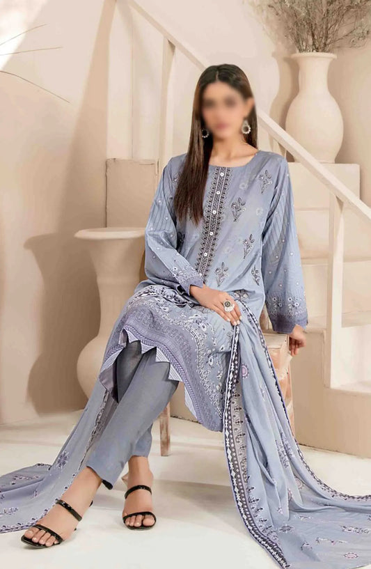 Faria - Embroidered Digital Printed Lawn Collection 2024 - D 2033