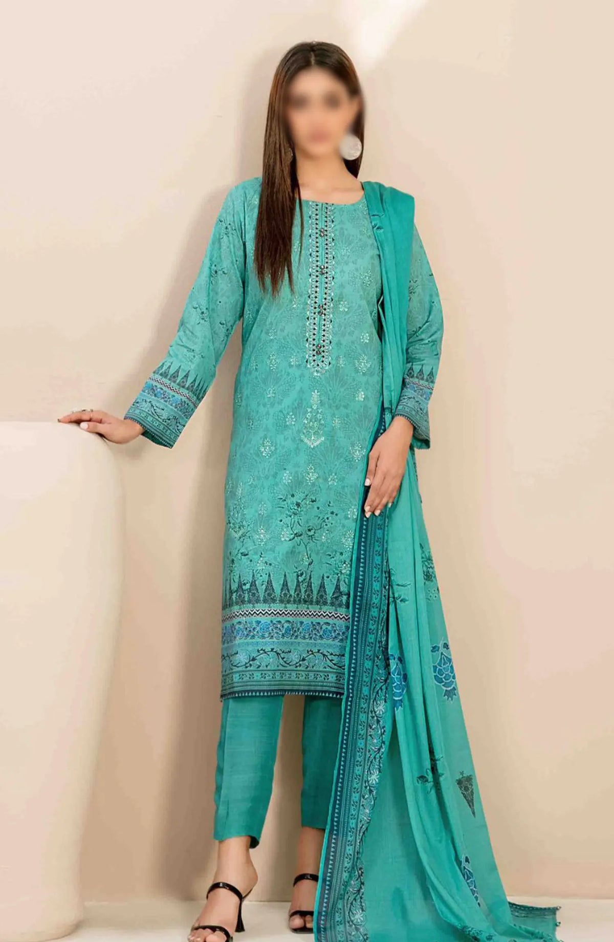 Faria - Embroidered Digital Printed Lawn Collection 2024 - D 2037