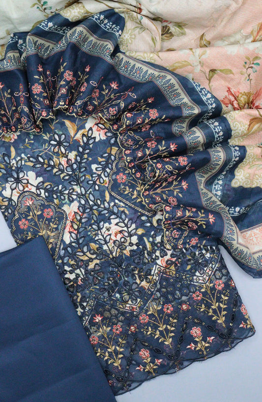 Bin Saeed Unstitch Printed and Embroidered Cotton Collection - D 20