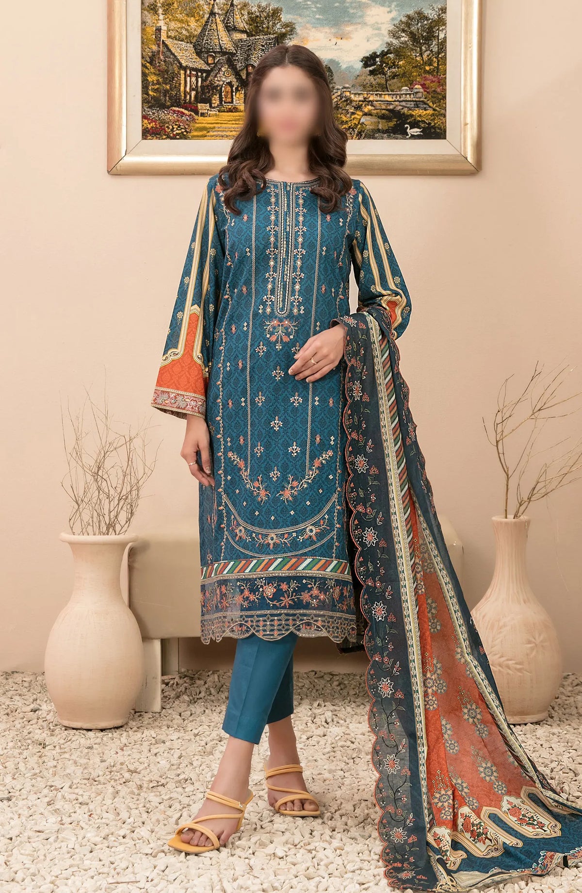 Farideh - Embroidered Digital Printed Lawn Collection 2024 - D 2596