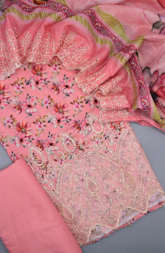 Bin Saeed Unstitch Printed and Embroidered Cotton Collection - D 26