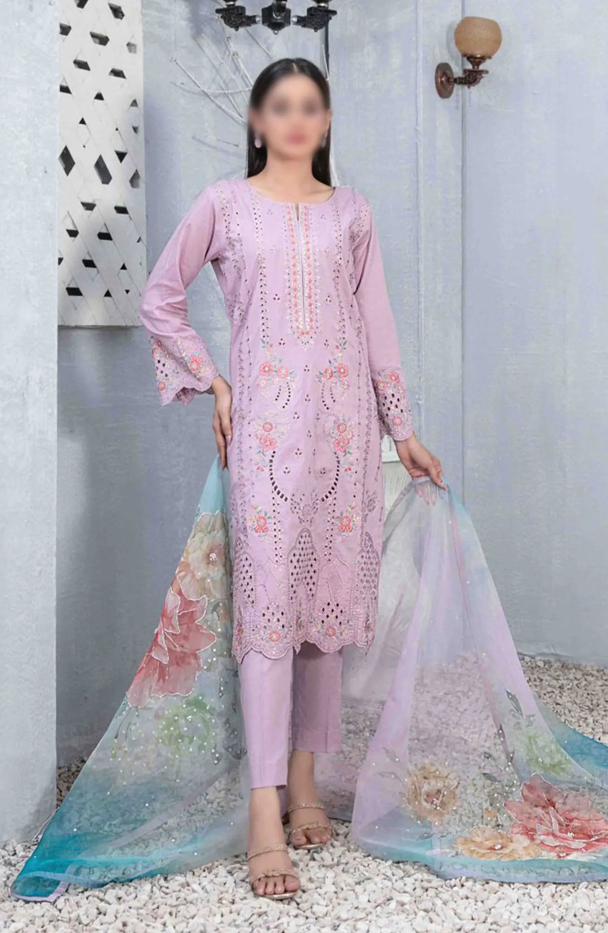 Mazal - Embroidered Slub Lawn with Fancy Dupatta Collection - D 2907