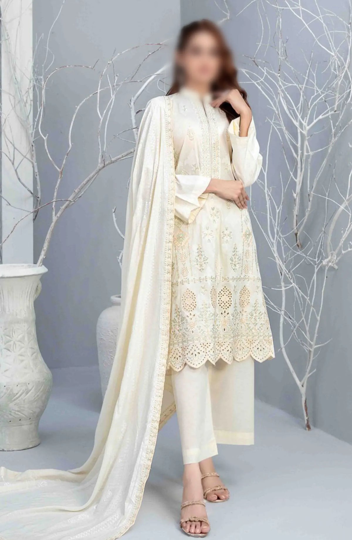 Gulshanara Vol V - Embroidered Lawn Banarsi Collection - D 3128
