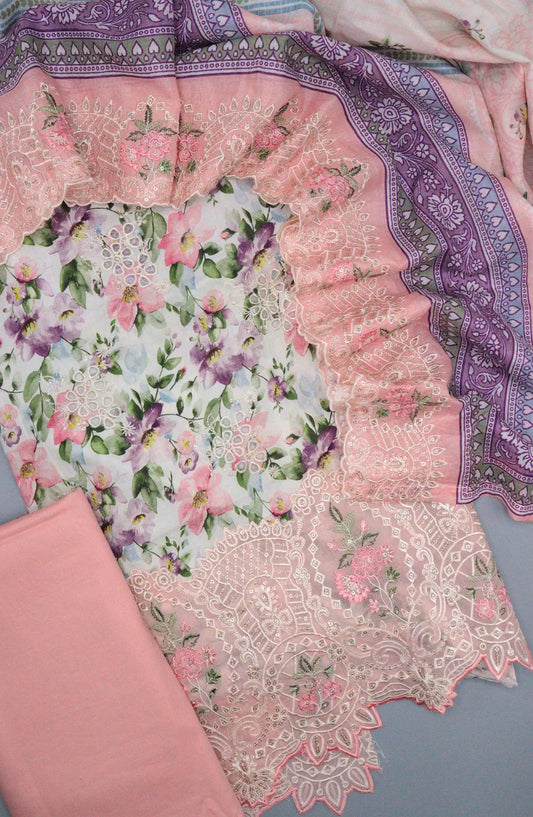Bin Saeed Unstitch Printed and Embroidered Cotton Collection - D 32