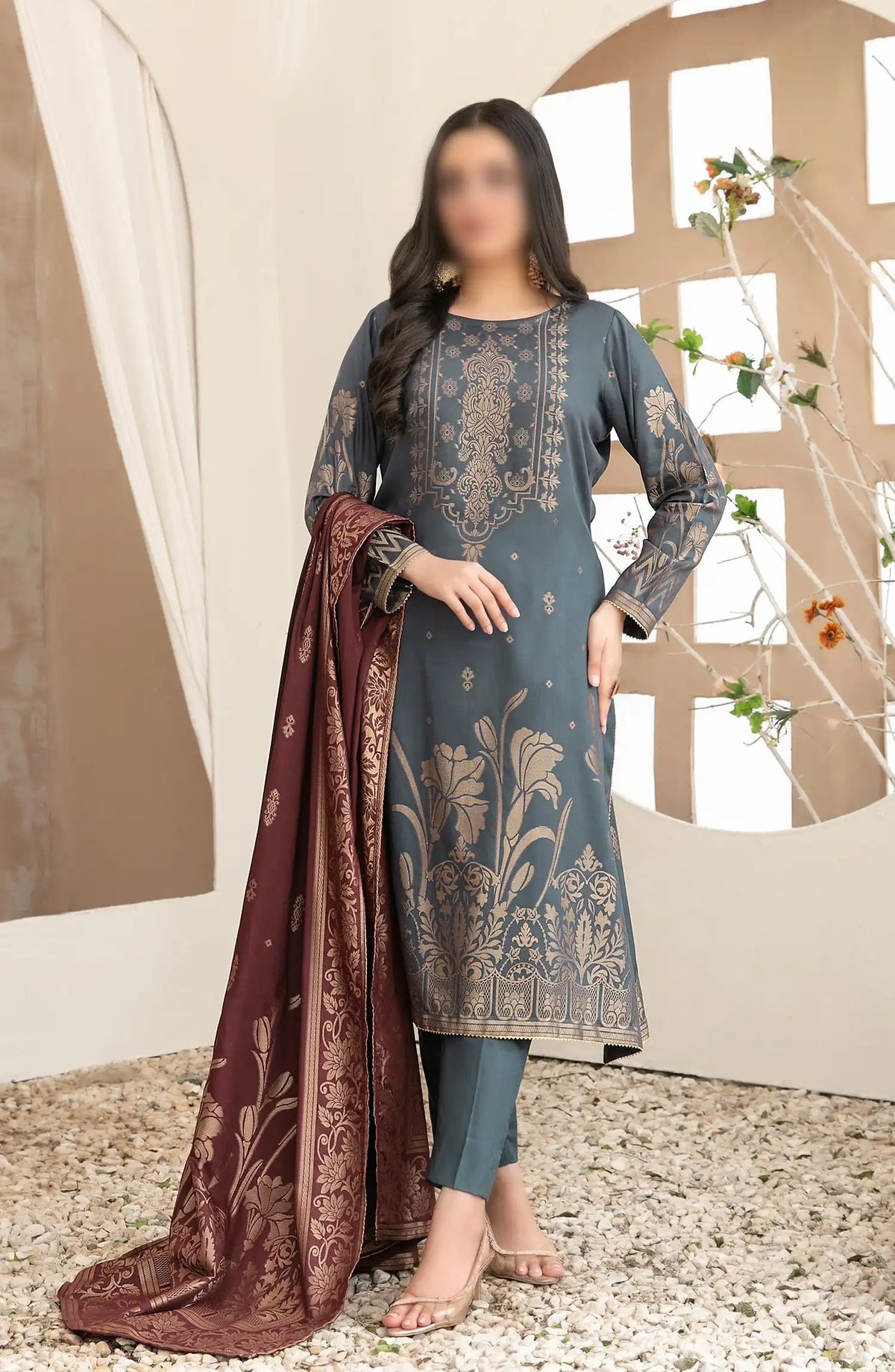 Umnia - Staple Broshia Banarsi 3pcs Collection - D 3880