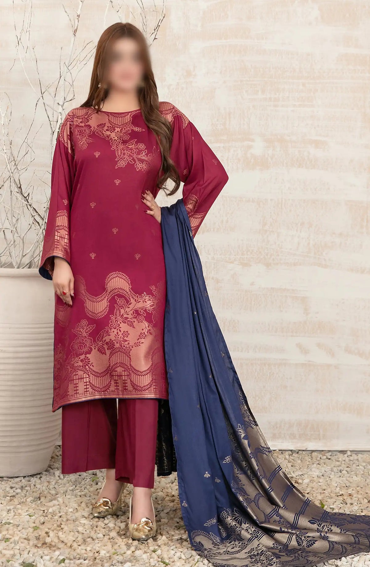 Umnia - Staple Broshia Banarsi 3pcs Collection - D 3885