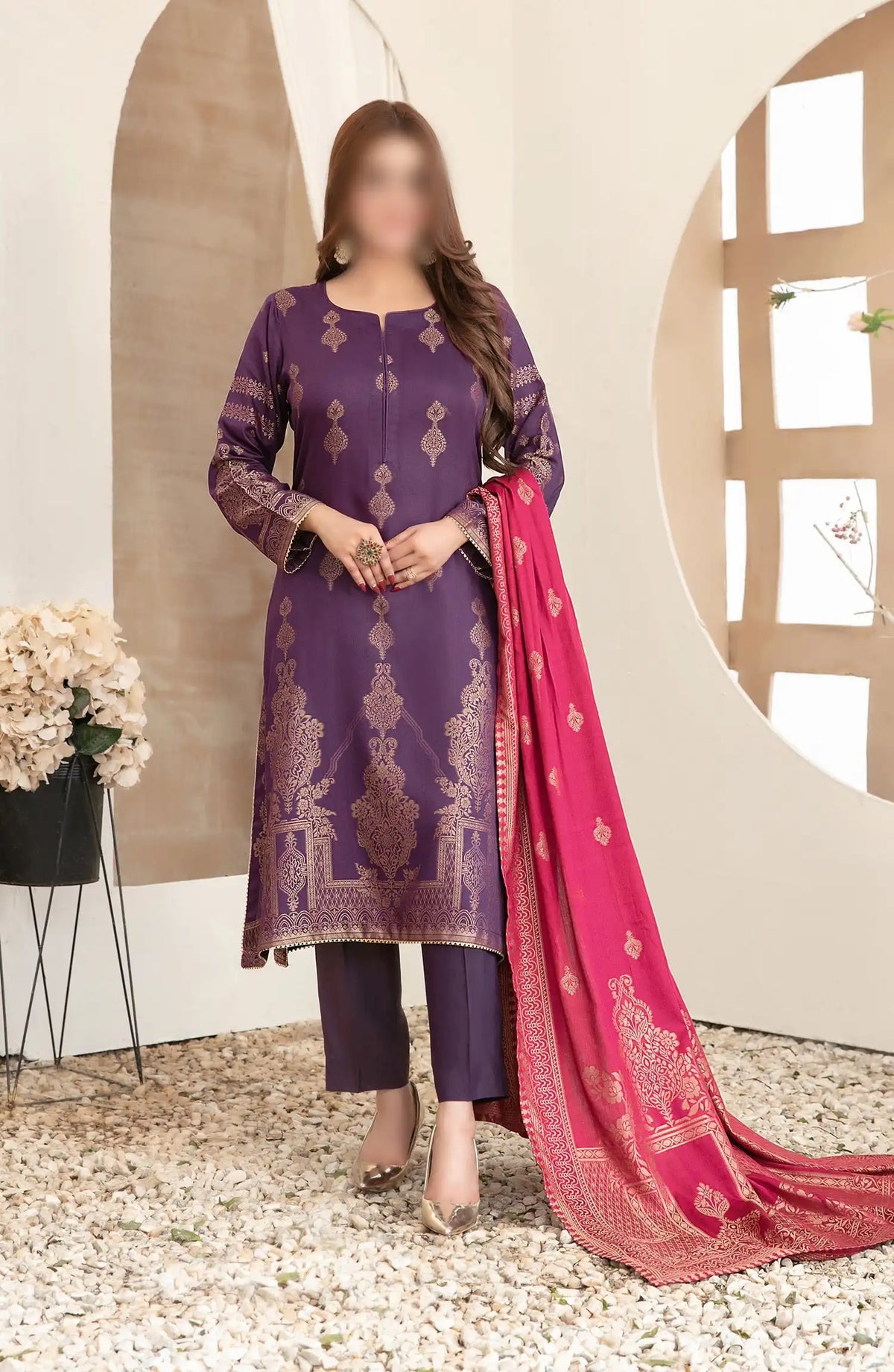 Umnia - Staple Broshia Banarsi 3pcs Collection - D 3888