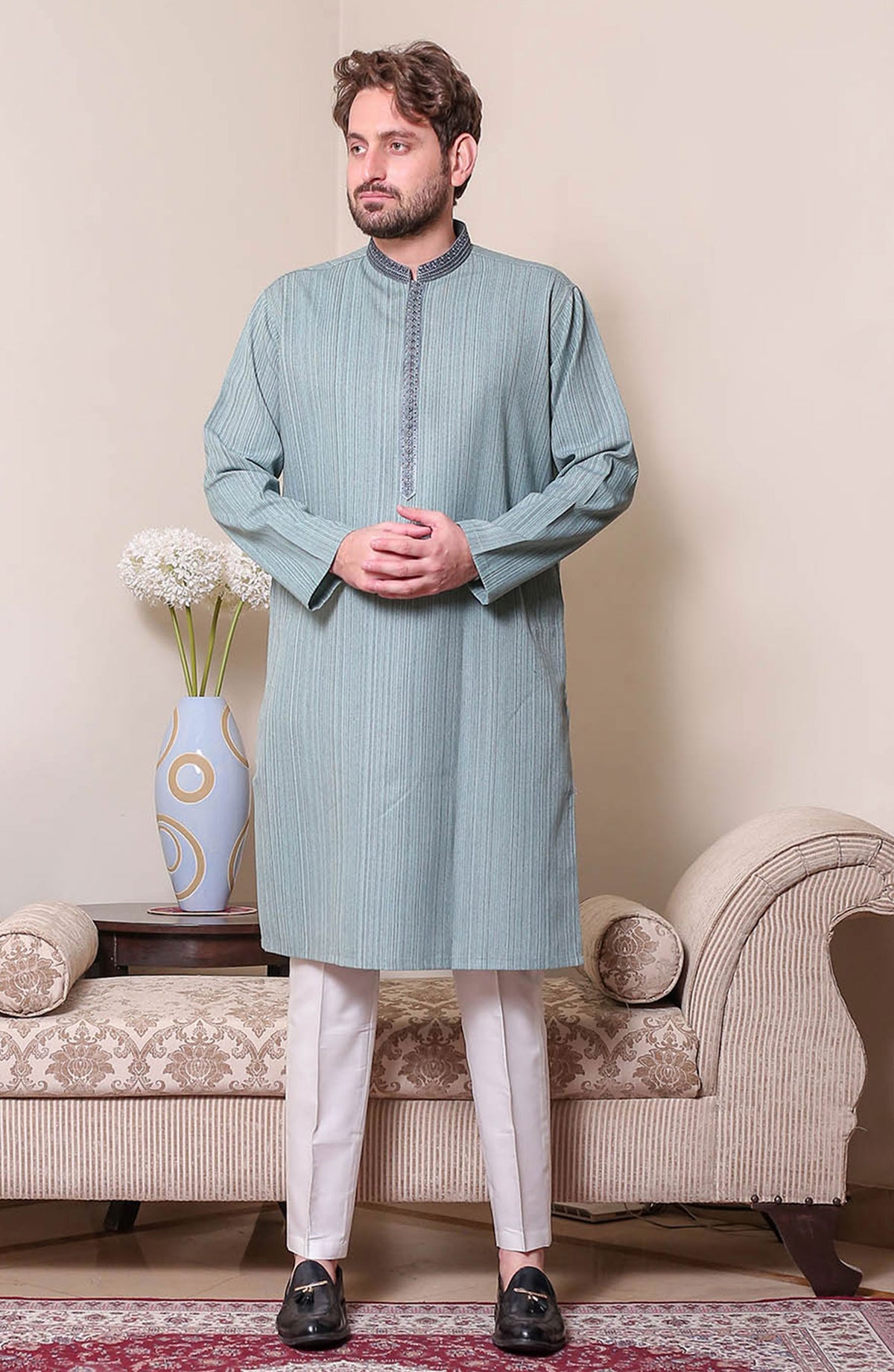 Real Image Mens Shalwar Kameez Collection 2024 - D - 455 Grey