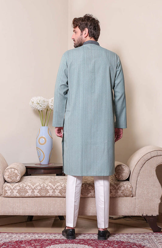 Real Image Mens Shalwar Kameez Collection 2024 - D - 455 Grey