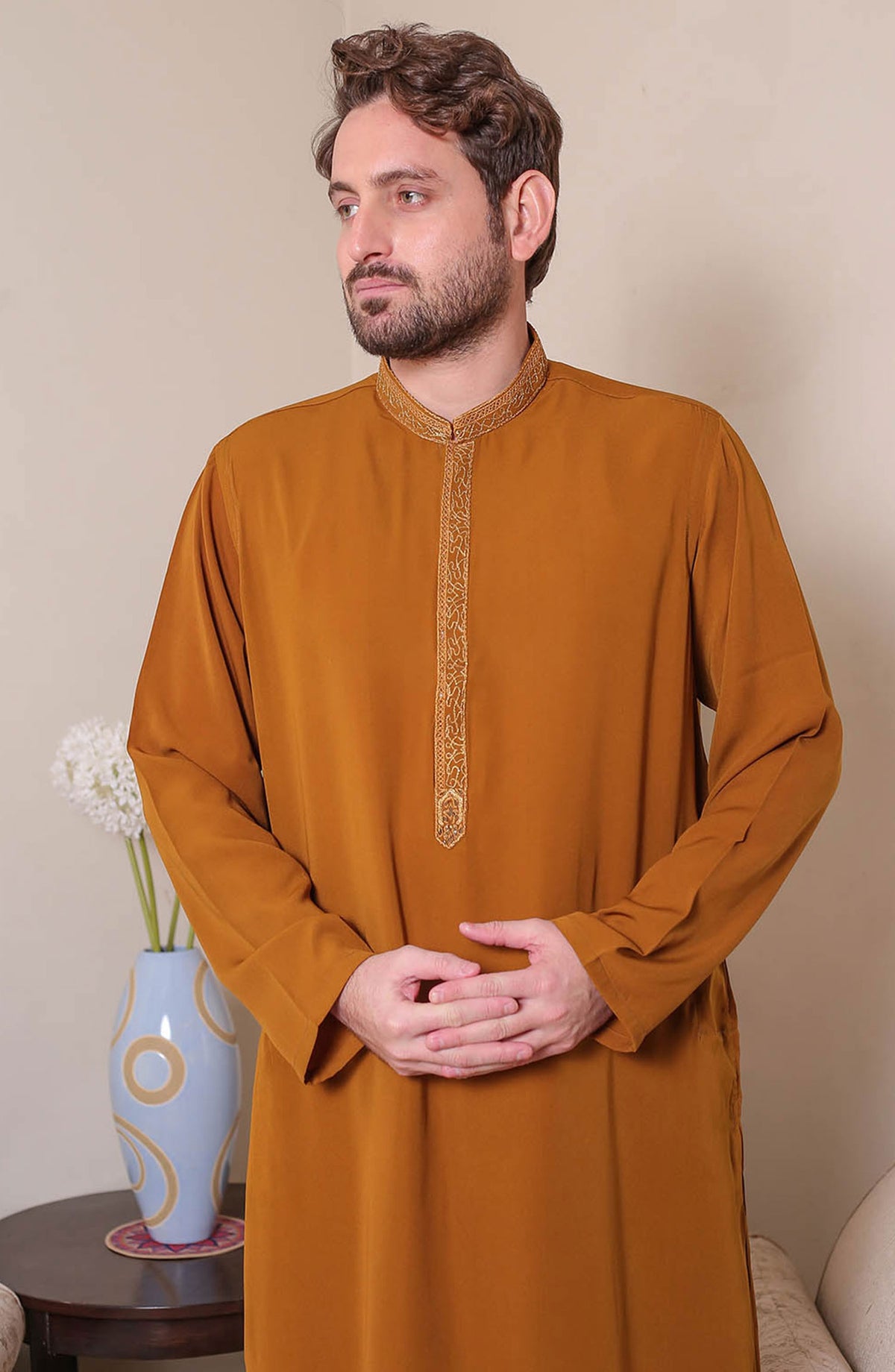 Real Image Mens Shalwar Kameez Collection 2024 - D - 479 Mustard