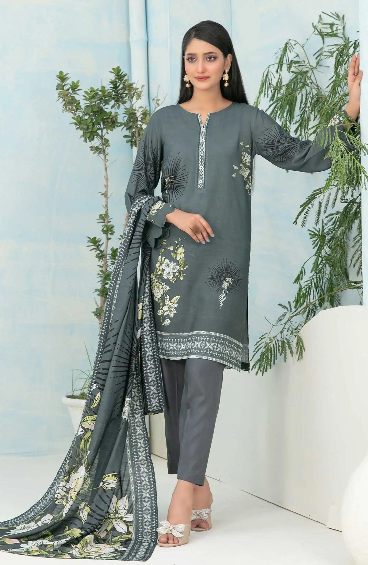 Nese - Stitched Digital Printed Staple 3pcs Collection-TKN-D 5042