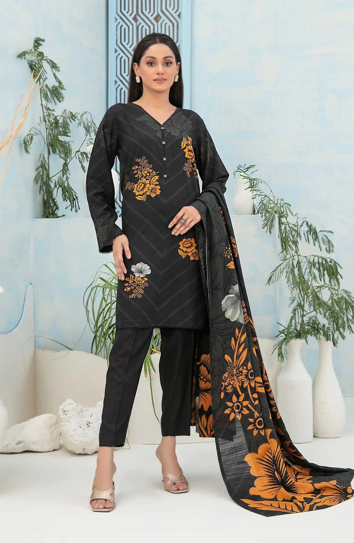 Nese - Stitched Digital Printed Staple 3pcs Collection-TKN-D 5046