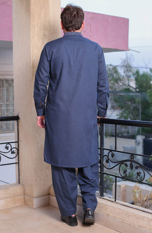 Real Image Mens Shalwar Kameez Collection 2024 - D - 508  Blue