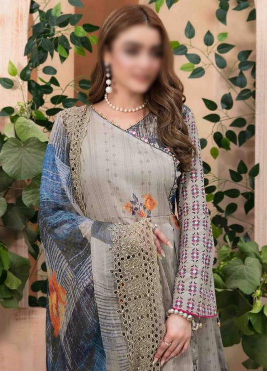 D 7036 MON TRESOR Digital Printed Lawn Shirt - Schiffli Dupatta Collection 2023