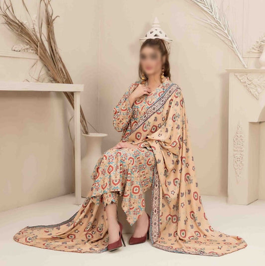 MANAHIL II Linen Digital Printed Shirt with Printed Shawl Dupatta Collection 2022 D 8037