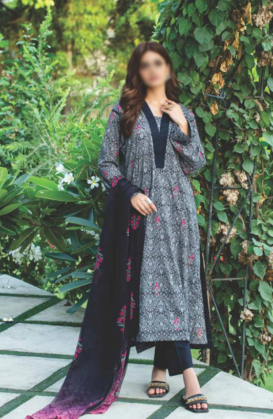 Sehar Embroidered Lawn Collection 2024 By Rashid Textile - D 8083