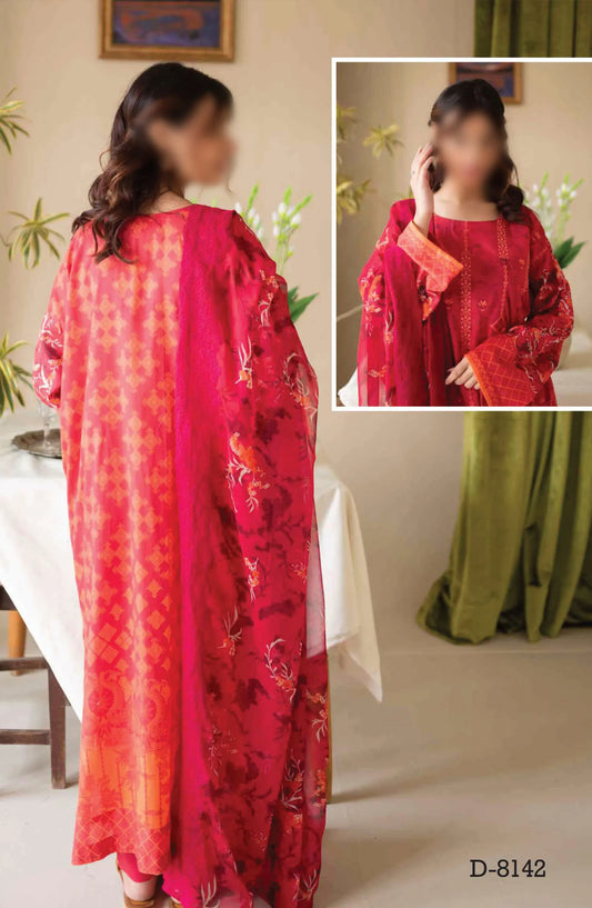 LUXOR Embroidered Luxury Lawn Collection 2024 - D 8142