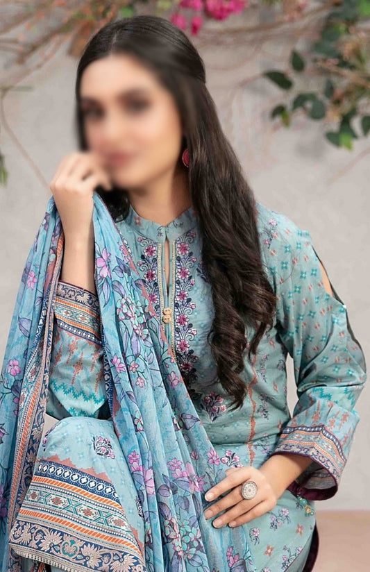 D 8661 IRSIA Embroidered Digital Printed Lawn Shirt - Tila Dupatta Collection 2023
