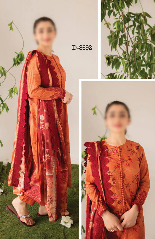 Kaira Embroidered Lawn Collection 2024 By Rashid Textile - D 8692