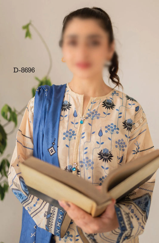 Kaira Embroidered Lawn Collection 2024 By Rashid Textile - D 8696