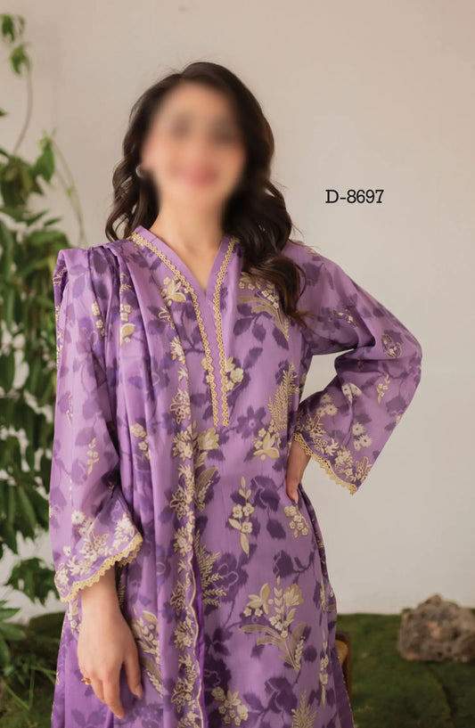 Kaira Embroidered Lawn Collection 2024 By Rashid Textile - D 8697