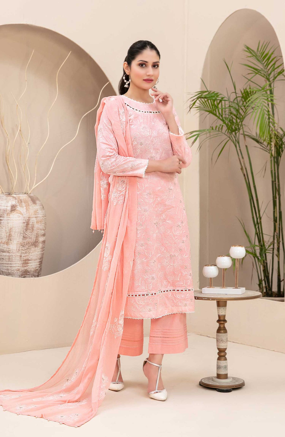 Mehek by Tawakkal Fabrics Embroidered Lawn Unstitched 3 Piece Suit - D-8883 - TF25PL - Pink - Summer Collection