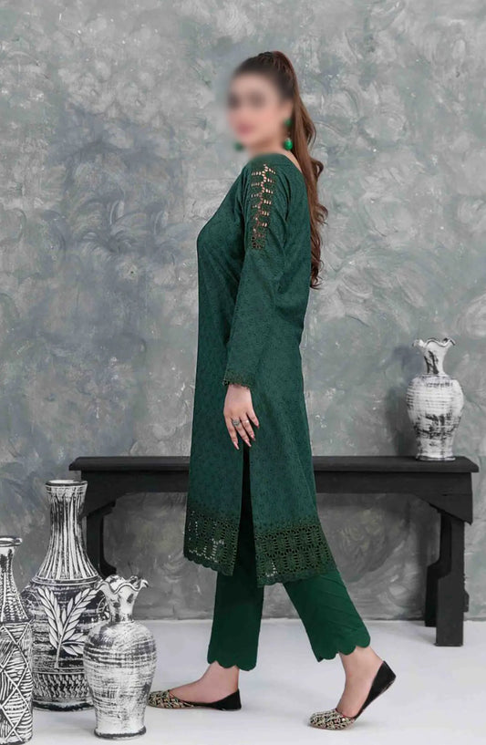 SOLELY SOLIDS VOL II New Schiffli Lawn 2-pcs Collection 2024 - D 9421