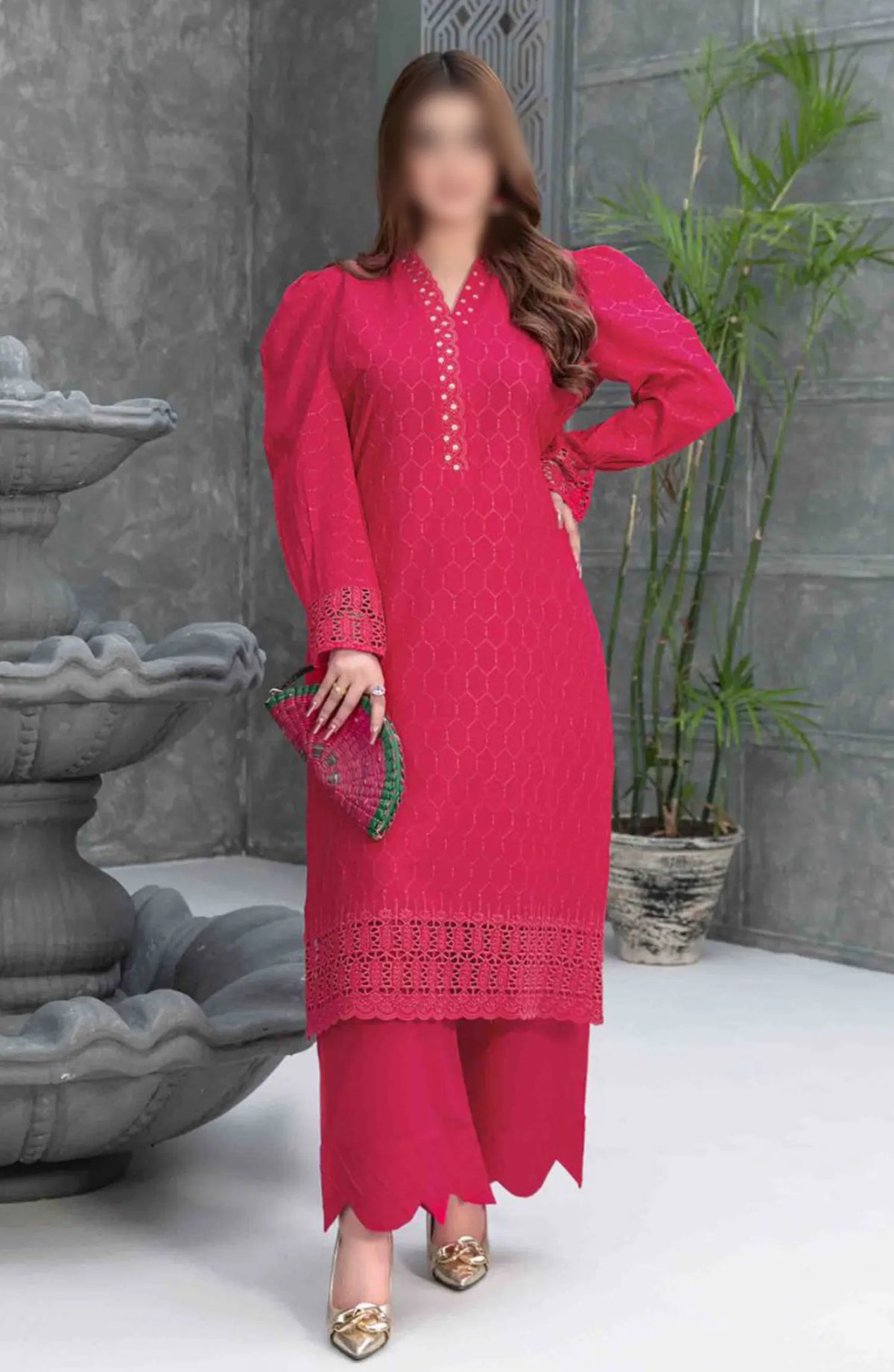 SOLELY SOLIDS VOL II New Schiffli Lawn 2-pcs Collection 2024 - D 9422