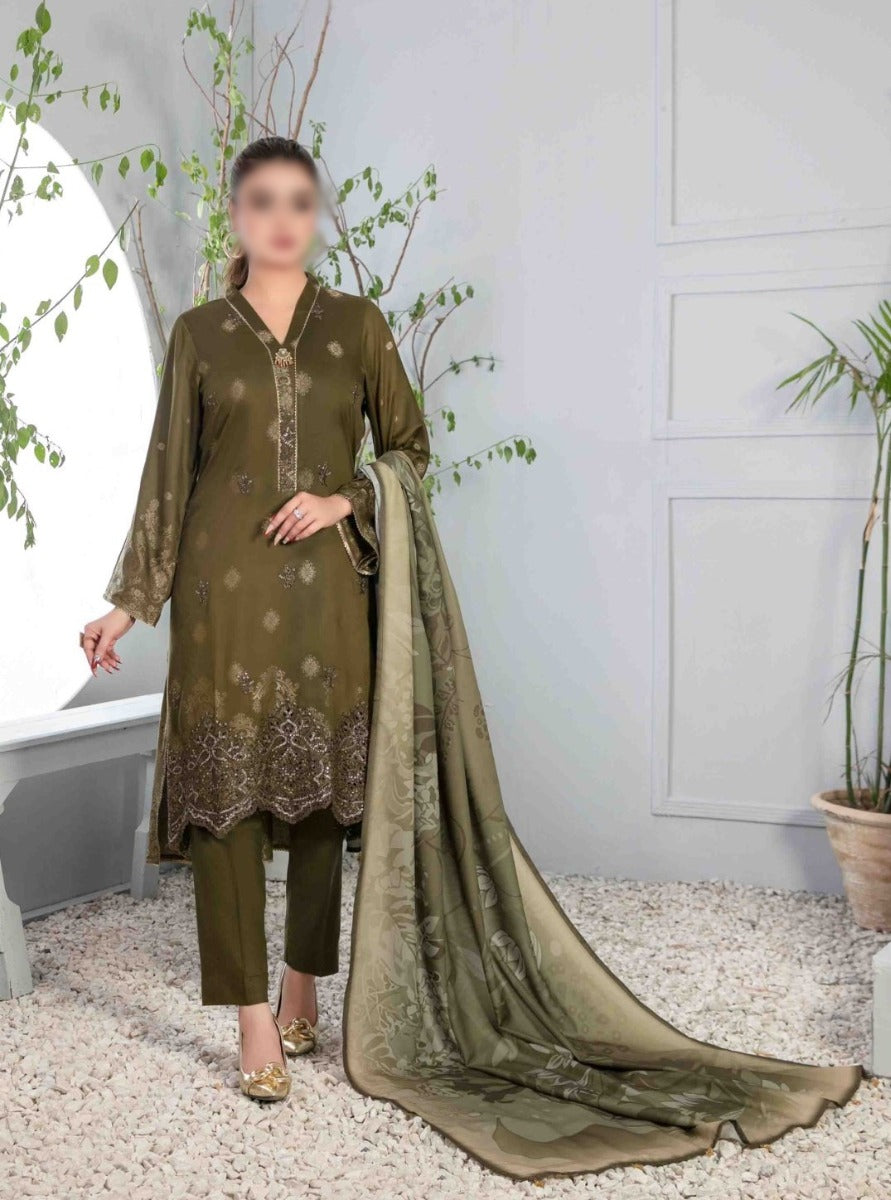 RAELLA Boring Daman Embroidered Staple Broshia Banarsi Shawl Dupatta Collection 2023 - D 9621