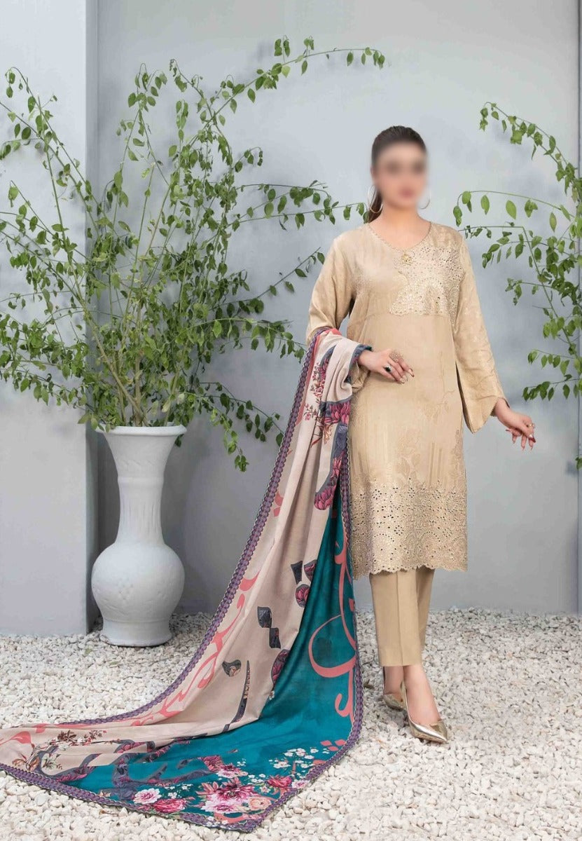 RAELLA Boring Daman Embroidered Staple Broshia Banarsi Shawl Dupatta Collection 2023 - D 9626