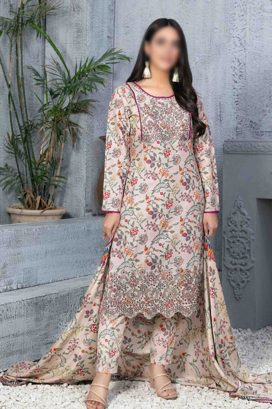 RUYA Digital Printed Daman Embroidered Khaddar Collection 2023 - D 9684
