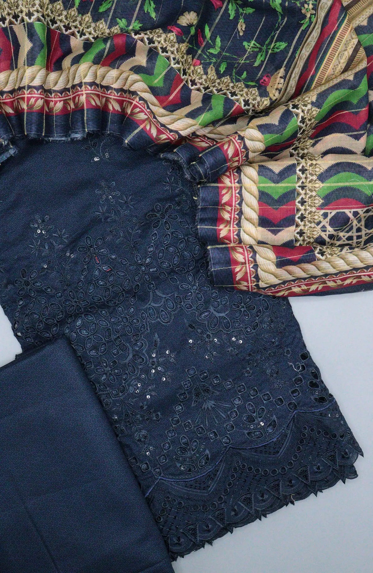 Bin Saeed Unstitch Printed and Embroidered Cotton Collection - D 96