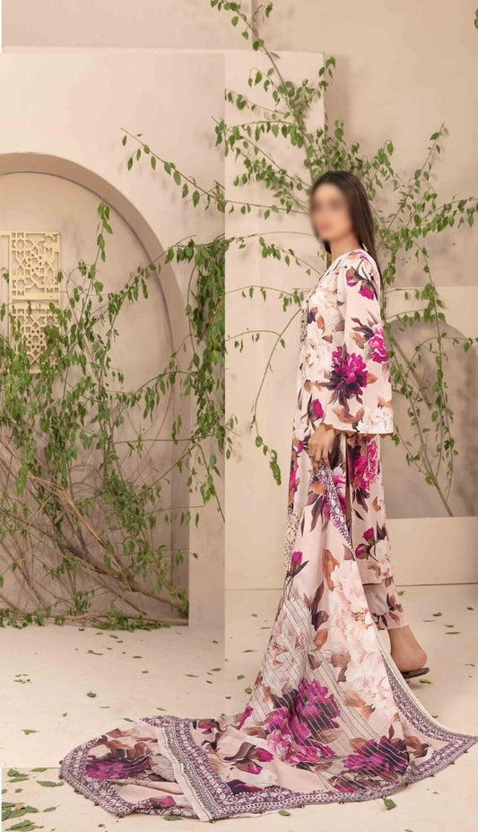 D 9714 - ELEA Schiffli Embroidered Digital Printed