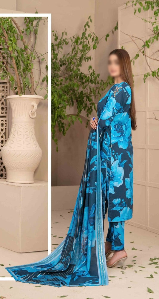 D 9716 - ELEA Schiffli Embroidered Digital Printed