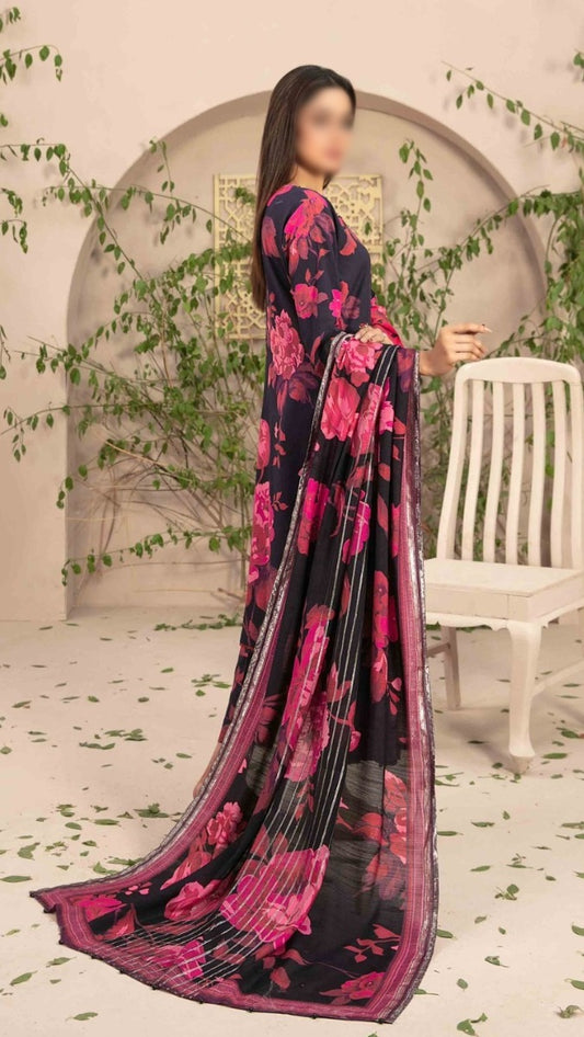 D 9717 - ELEA Schiffli Embroidered Digital Printed
