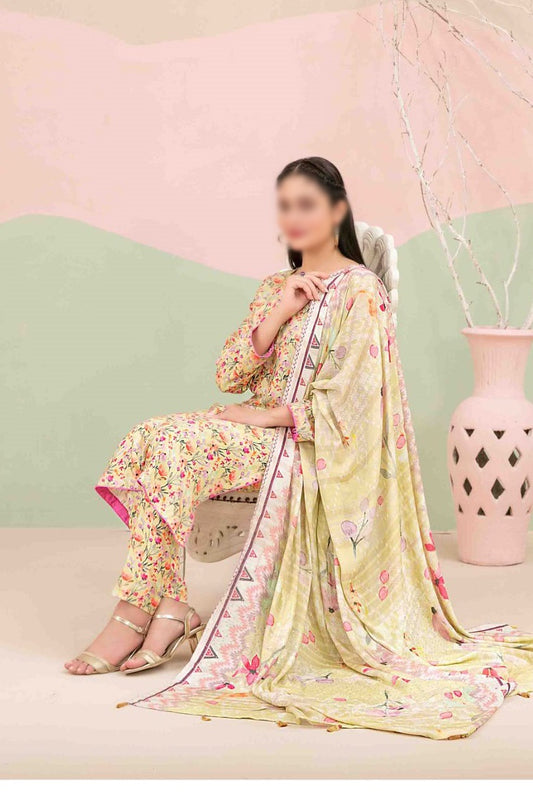 ROZERIN Embroidered Leather Peach Shawl Dupatta Collection 2023 - D 9773