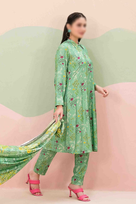 ROZERIN Embroidered Leather Peach Shawl Dupatta Collection 2023 - D 9774