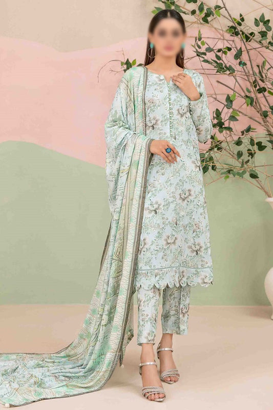 ROZERIN Embroidered Leather Peach Shawl Dupatta Collection 2023 - D 9776