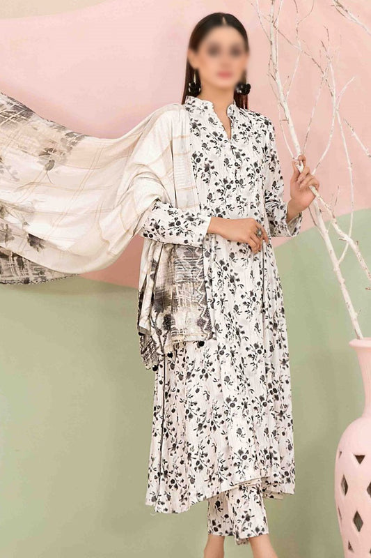 ROZERIN Embroidered Leather Peach Shawl Dupatta Collection 2023 - D 9777