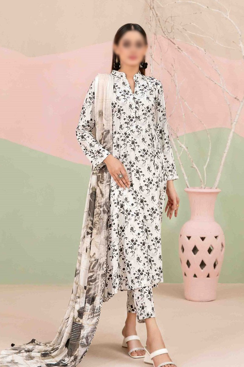 ROZERIN Embroidered Leather Peach Shawl Dupatta Collection 2023 - D 9777