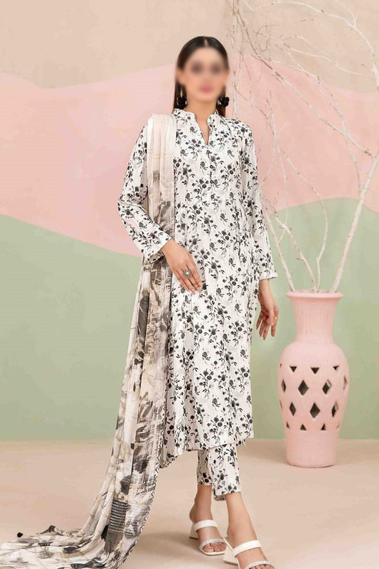 ROZERIN Embroidered Leather Peach Shawl Dupatta Collection 2023 - D 9777