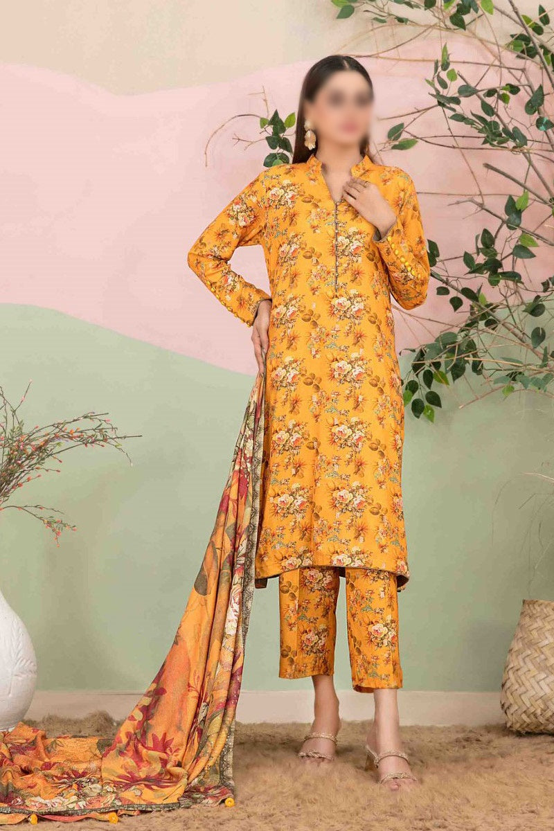 ROZERIN Embroidered Leather Peach Shawl Dupatta Collection 2023 - D 9780