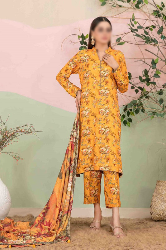 ROZERIN Embroidered Leather Peach Shawl Dupatta Collection 2023 - D 9780
